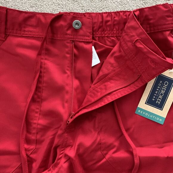 Cherokee Workwear Revolution Men's Fly Front Sz S Scrub Pants - WW140 Modern Red - Picture 6 of 12